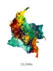 Colombia Watercolor Map Art Print