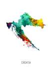 Croatia Watercolor Map Art Print