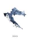 Croatia Watercolor Map Art Print