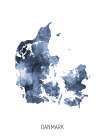Danmark Watercolor Map Art Print