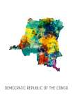 Democratic Republic of the Congo Watercolor Map Art Print