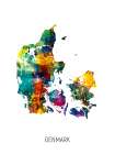 Denmark Watercolor Map Art Print