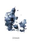 Denmark Watercolor Map Art Print