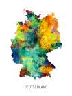 Deutschland Watercolor Map Art Print