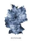 Deutschland Watercolor Map Art Print