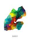 Djibouti Watercolor Map Art Print