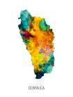 Dominica Watercolor Map Art Print