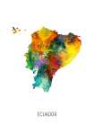 Ecuador Watercolor Map Art Print