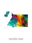 Equatorial Guinea Watercolor Map Art Print