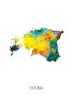 Estonia Watercolor Map Art Print
