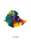 Ethiopia Watercolor Map Art Print