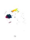 Fiji Watercolor Map Art Print