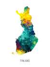 Finland Watercolor Map Art Print