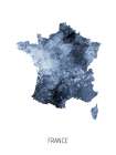 France Watercolor Map Art Print