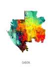 Gabon Watercolor Map Art Print