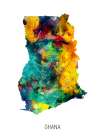 Ghana Watercolor Map Art Print