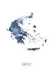 Greece Watercolor Map Art Print