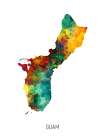 Guam Watercolor Map Art Print