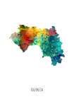 Guinea Watercolor Map Art Print