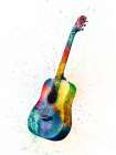 Acoustic Guitar Abstract Watercolor Art Print
