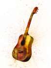 Acoustic Guitar Abstract Watercolor Art Print