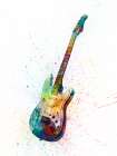 Electric Guitar Abstract Watercolor Art Print