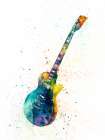 Electric Guitar Abstract Watercolor II Art Print
