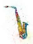 Saxophone Abstract Watercolor Art Print