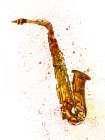Saxophone Abstract Watercolor Art Print