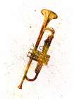 Trumpet Abstract Watercolor Art Print
