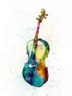 Cello Abstract Watercolor Art Print