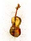 An abstract watercolor print of a Cello Art Print