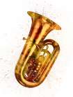 Tuba Abstract Watercolor Art Print