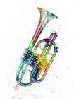 Cornet Abstract Watercolor Art Print