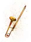 Trombone Abstract Watercolor Art Print