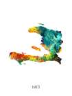 Haiti Watercolor Map Art Print