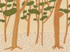 Brown forest a landscape painting Art Print