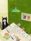 Family of cats Art Print