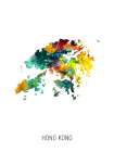 Hong Kong Watercolor Map Art Print