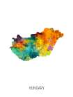 Hungary Watercolor Map Art Print