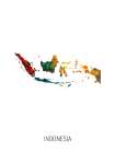 Indonesia Watercolor Map Art Print