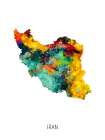 Iran Watercolor Map Art Print