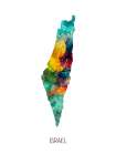 Israel Watercolor Map Art Print