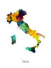 Italia Watercolor Map Art Print