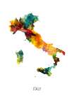 Italy Watercolor Map Art Print