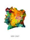Ivory Coast Watercolor Map Art Print