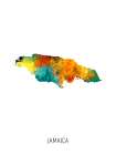 Jamaica Watercolor Map Art Print