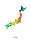 Japan Watercolor Map Art Print