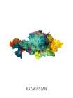 Kazakhstan Watercolor Map Art Print