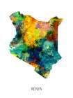 Kenya Watercolor Map Art Print